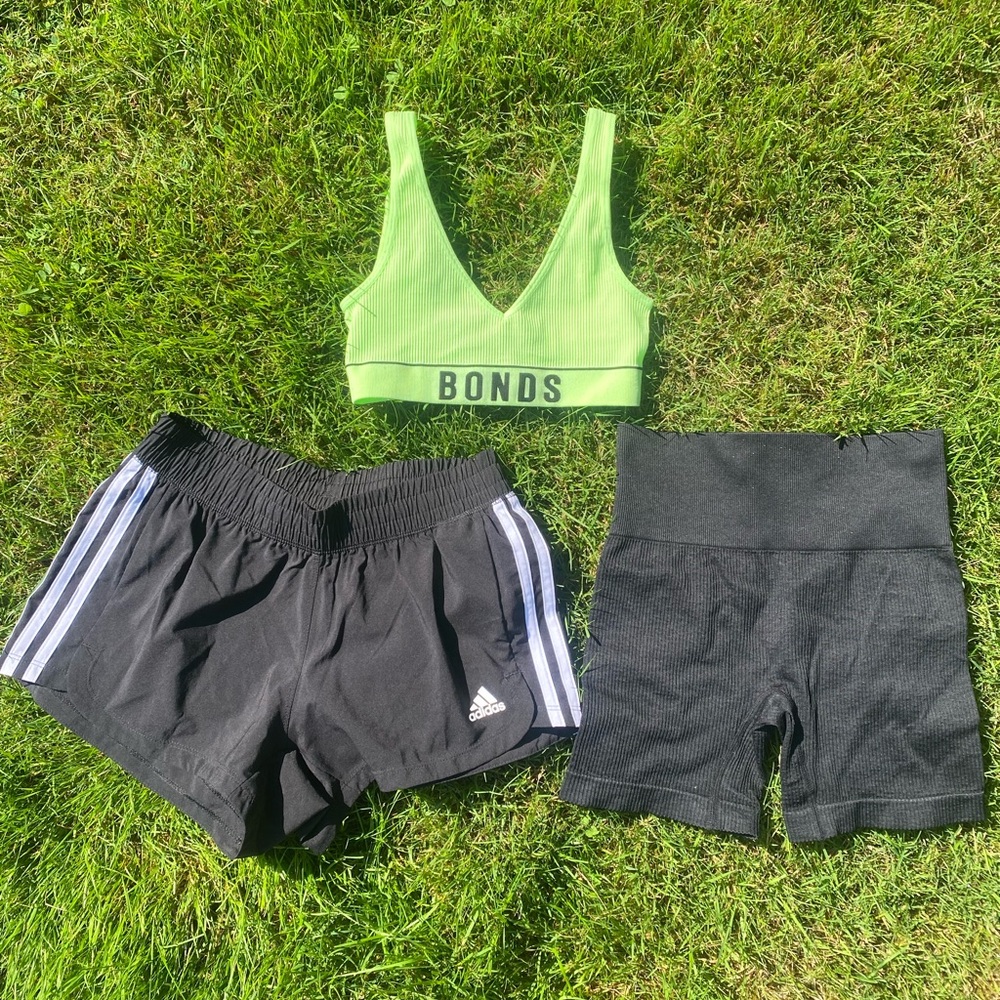 Adidas, Bonds, & Target Workout Shorts/Bra